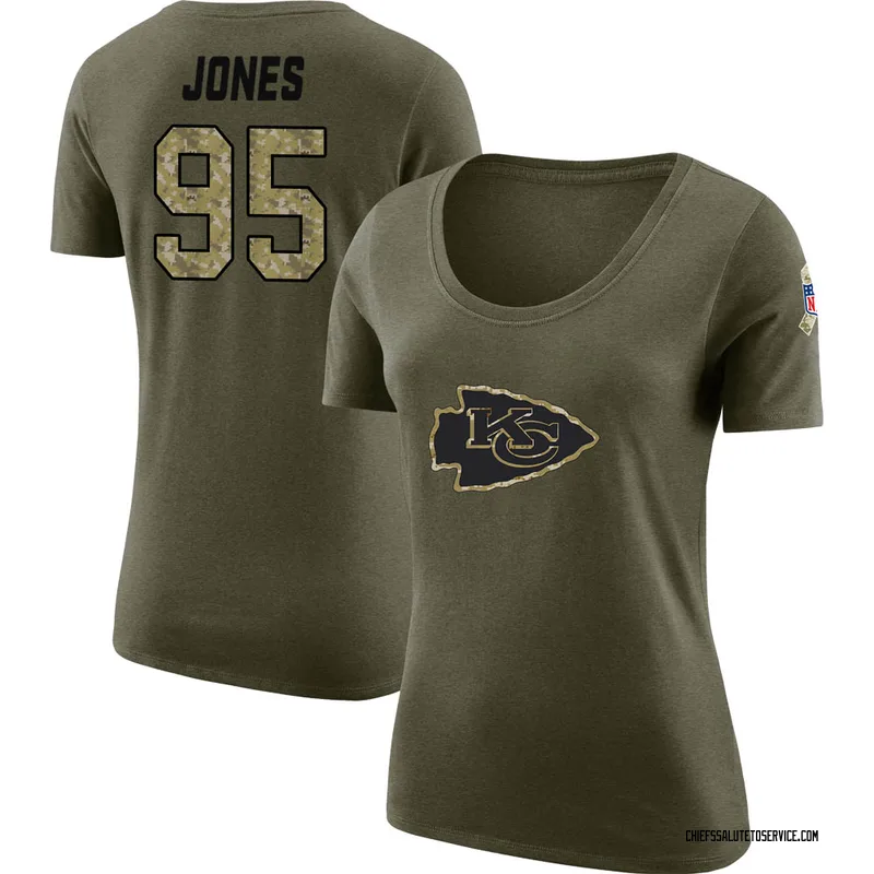 Elite Youth Chris Jones Green Jersey - #95 Football Kansas City Chiefs  Salute to Service Size S(10-12)