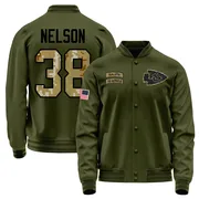 Youth Steven Nelson Kansas City Chiefs Olive Salute to Service Sideline Performance Jacket